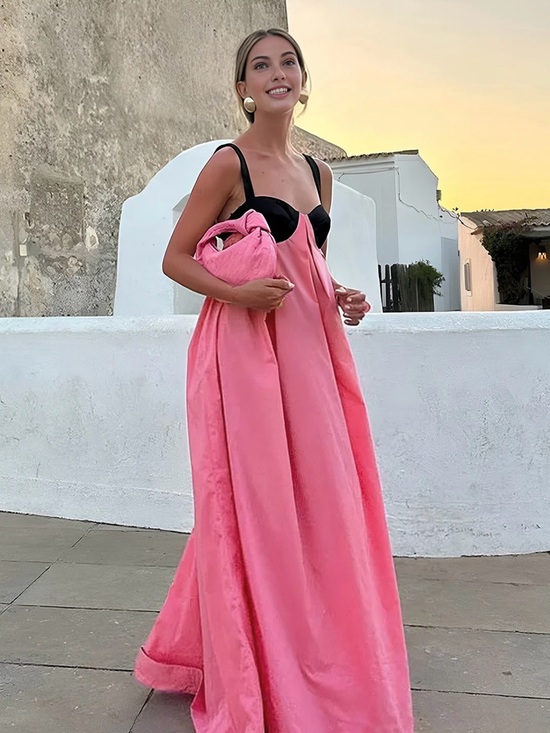 Commense Dresses & Skirts - Commense Bra-Splicing Halter Strap Long Dress - XL